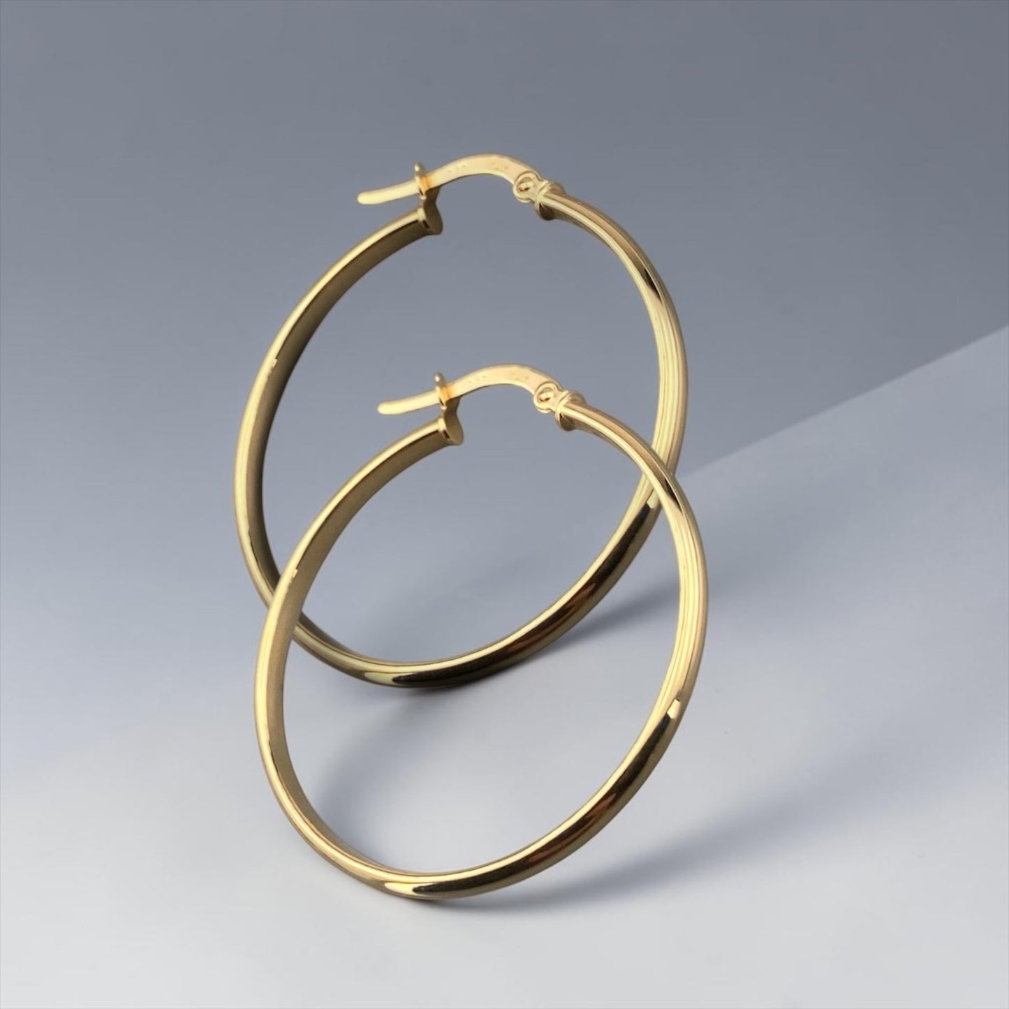 14k Yellow Gold Large Hoop Earrings