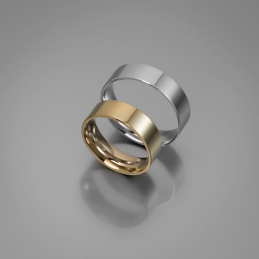 Άνετη επίπεδη χρυσή βέρα γάμου 5.5mm, Glamour Dainty Jewels, Άλιμος.
