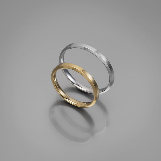 Χρυσή βέρα γάμου Knife Edge 2.5mm, Glamour Dainty Jewels, Άλιμος.