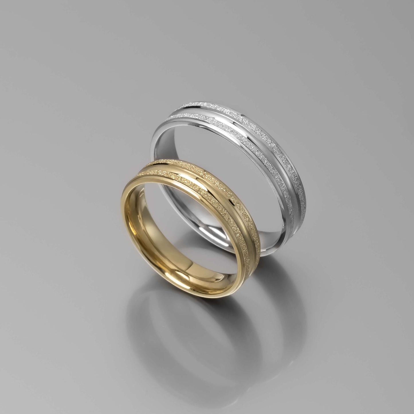 Ανάγλυφη χρυσή βέρα γάμου 4.5mm, Glamour Dainty Jewels, Άλιμος.