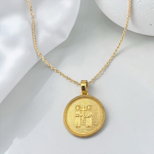 Double Sided 9k Gold Religious Pendant