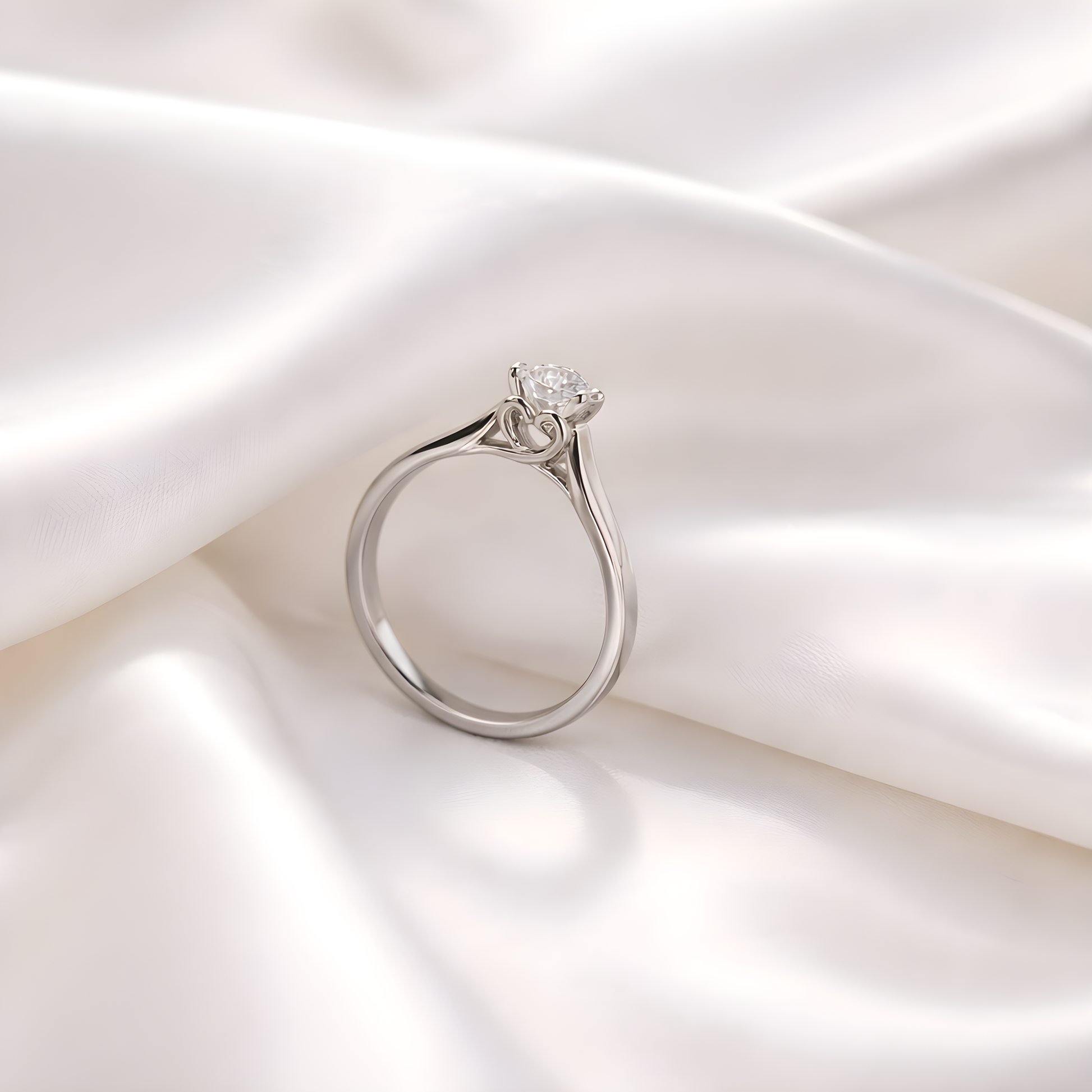 Μονόπετρο δαχτυλίδι από λευκόχρυσο 14k, Glamour Dainty Jewels, Άλιμος.