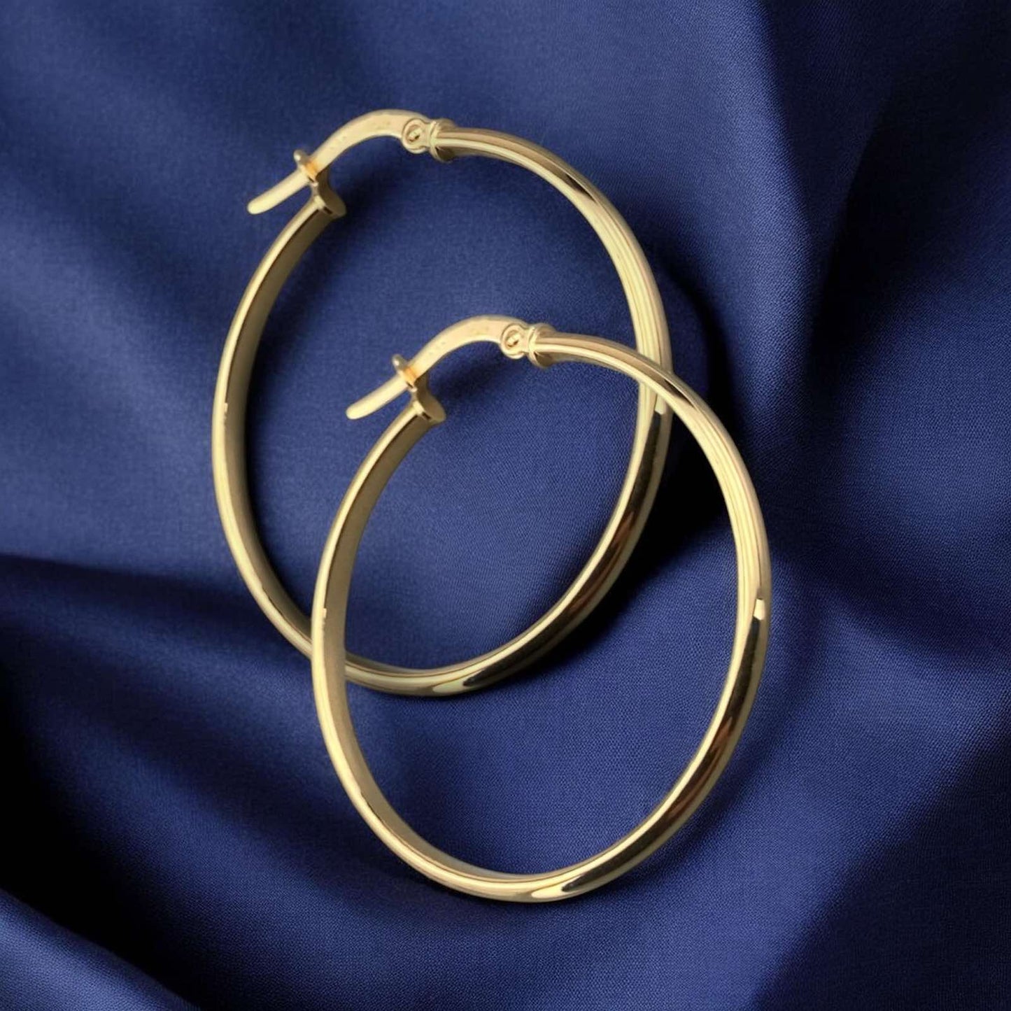14k Yellow Gold Large Hoop Earrings