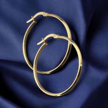 14k Yellow Gold Large Hoop Earrings