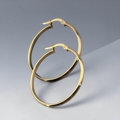 14k Yellow Gold Large Hoop Earrings