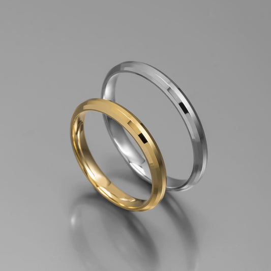 Κλασική δίχρωμη βέρα γάμου 3mm, Glamour Dainty Jewels, Άλιμος.