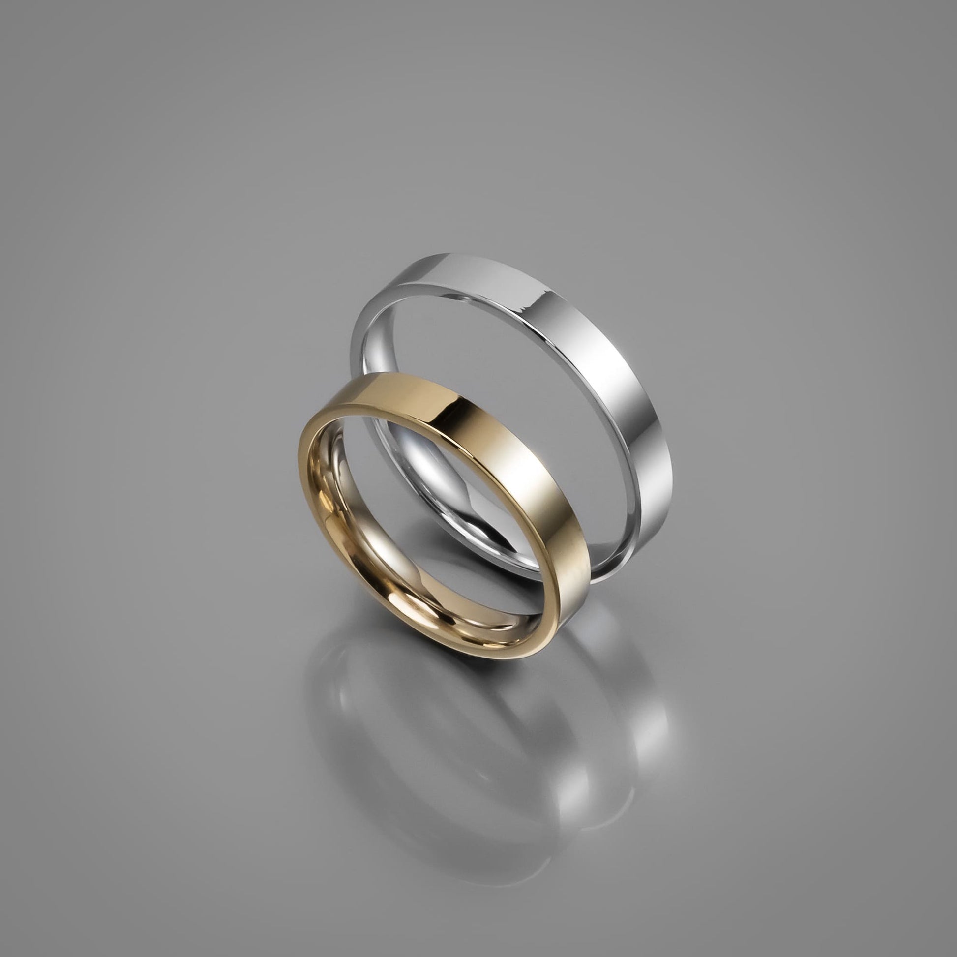 Άνετη επίπεδη χρυσή βέρα γάμου 3.5mm, Glamour Dainty Jewels, Άλιμος.