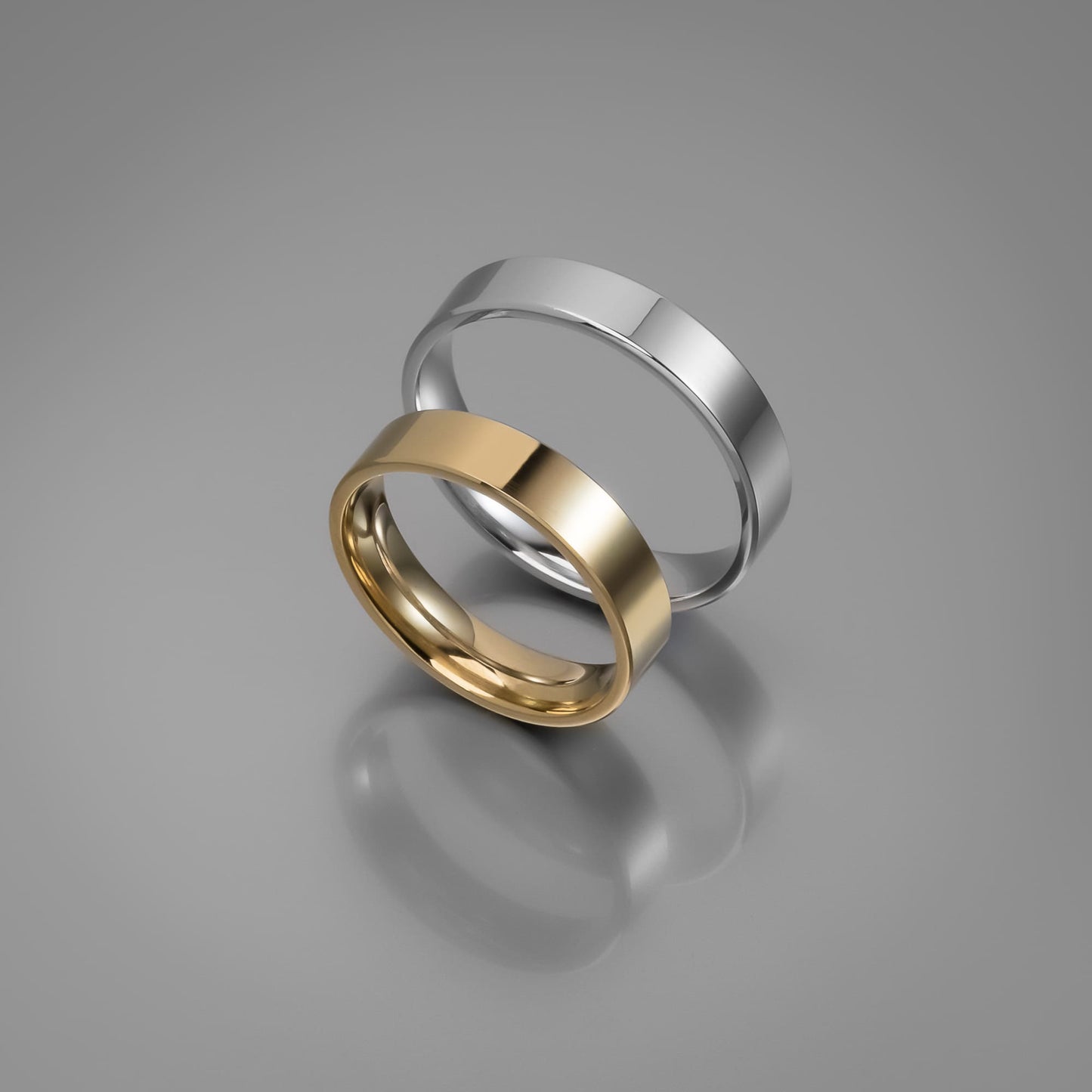 Άνετη επίπεδη χρυσή βέρα γάμου 4.5mm, Glamour Dainty Jewels, Άλιμος.
