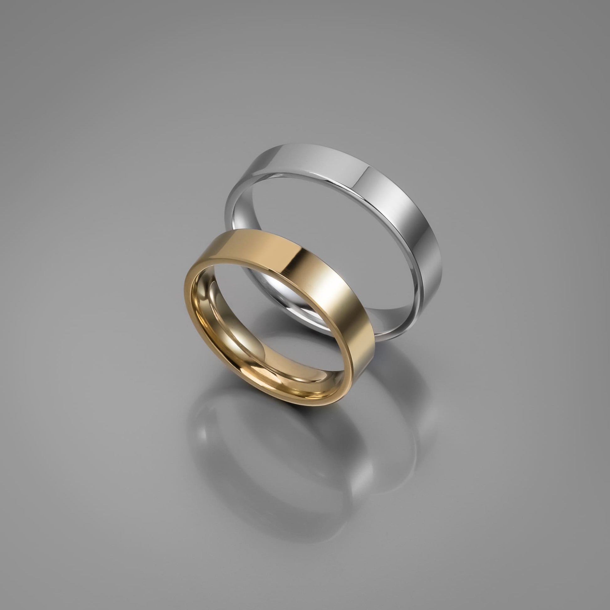 Άνετη επίπεδη χρυσή βέρα γάμου 4.5mm, Glamour Dainty Jewels, Άλιμος.