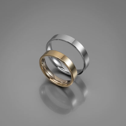 Άνετη επίπεδη χρυσή βέρα γάμου 4mm, Glamour Dainty Jewels, Άλιμος.