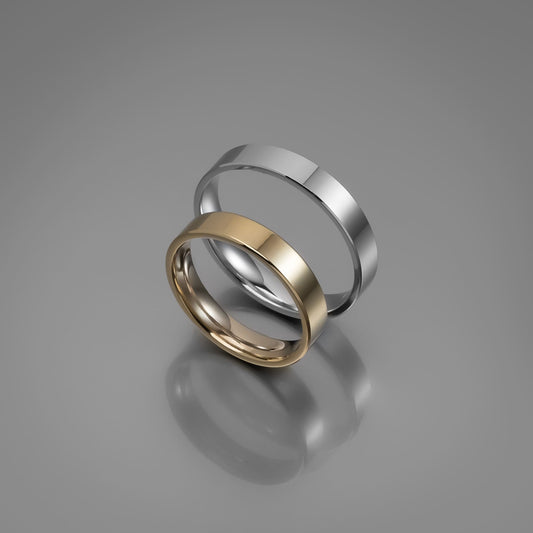 Άνετη επίπεδη χρυσή βέρα γάμου 4mm, Glamour Dainty Jewels, Άλιμος.