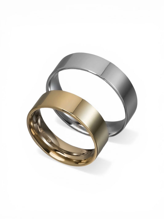 Άνετη επίπεδη χρυσή βέρα γάμου 5.5mm, Glamour Dainty Jewels, Άλιμος.