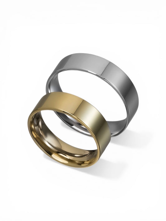 Άνετη επίπεδη χρυσή βέρα γάμου 6mm, Glamour Dainty Jewels, Άλιμος.