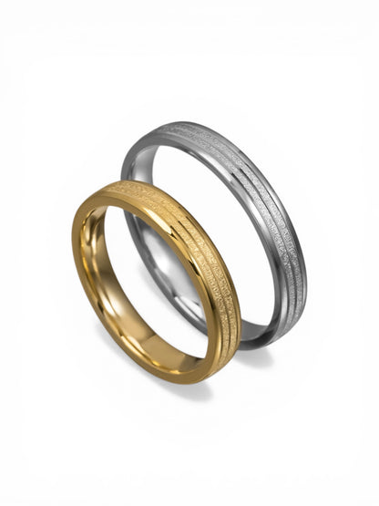 Άνετη χρυσή βέρα γάμου με αυλάκωση 3.5mm, Glamour Dainty Jewels, Άλιμος.