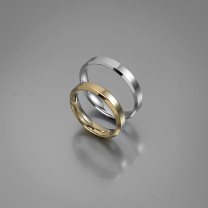 Άνετη χρυσή βέρα γάμου Knife Edge 3.5mm, Glamour Dainty Jewels, Άλιμος.
