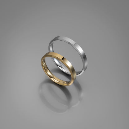Άνετη χρυσή βέρα γάμου Knife Edge 3mm, Glamour Dainty Jewels, Άλιμος.