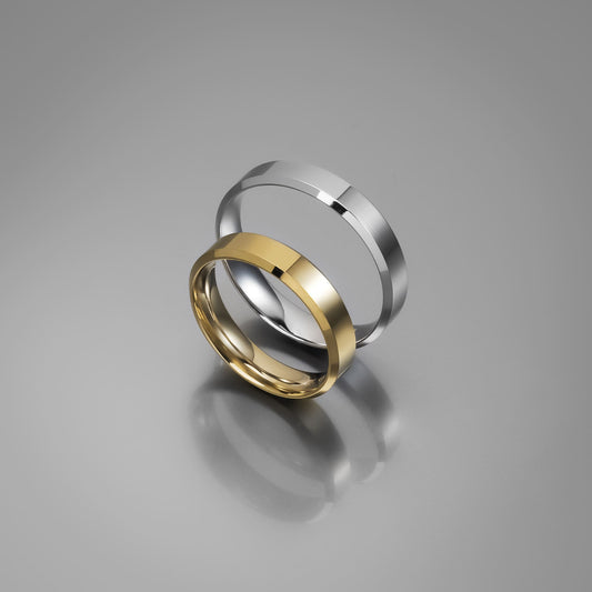 Άνετη χρυσή βέρα γάμου Knife Edge 4.5mm, Glamour Dainty Jewels, Άλιμος.