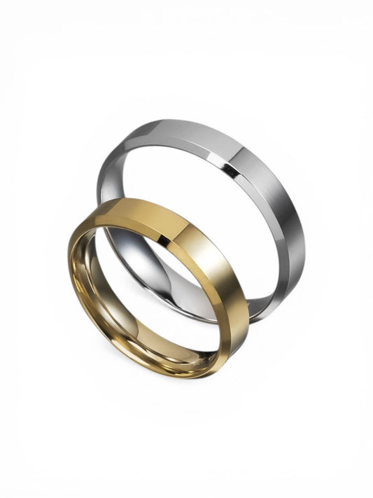 Άνετη χρυσή βέρα γάμου Knife Edge 4.5mm, Glamour Dainty Jewels, Άλιμος.