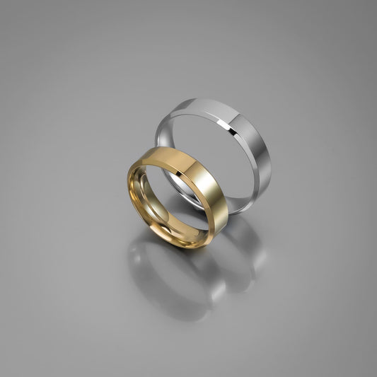 Άνετη χρυσή βέρα γάμου Knife Edge 5.5mm, Glamour Dainty Jewels, Άλιμος.