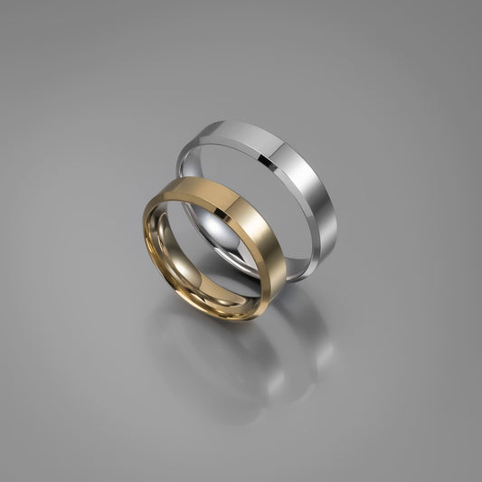 Άνετη χρυσή βέρα γάμου Knife Edge 5mm, Glamour Dainty Jewels, Άλιμος.