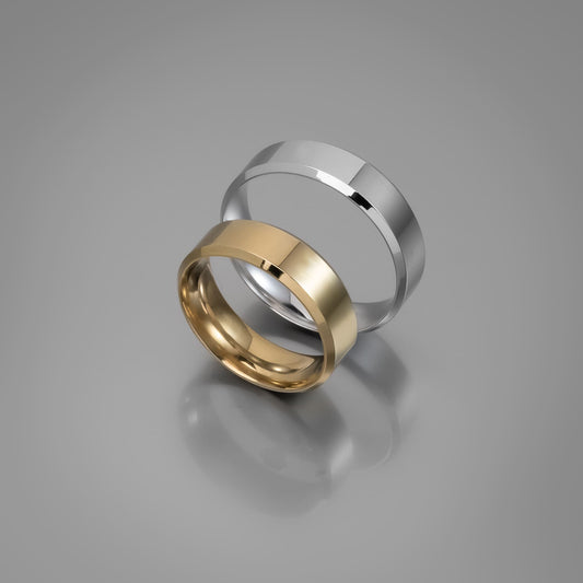 Άνετη χρυσή βέρα γάμου Knife Edge 6mm, Glamour Dainty Jewels, Άλιμος.