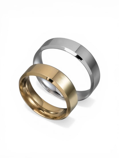 Άνετη χρυσή βέρα γάμου Knife Edge 6mm, Glamour Dainty Jewels, Άλιμος.