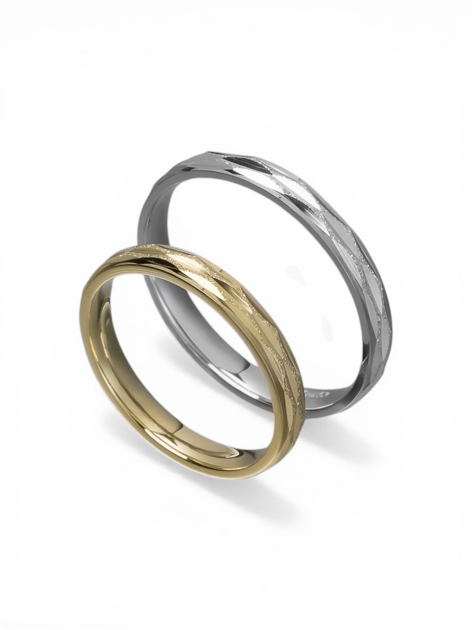 Άνετη χρυσή βέρα γάμου με ανάγλυφο μοτίβο 3mm, Glamour Dainty Jewels, Άλιμος.
