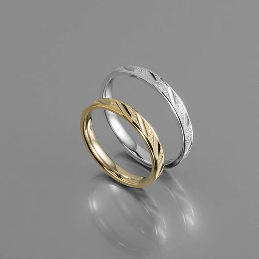 Άνετη χρυσή βέρα γάμου με ανάγλυφο μοτίβο 3mm, Glamour Dainty Jewels, Άλιμος.