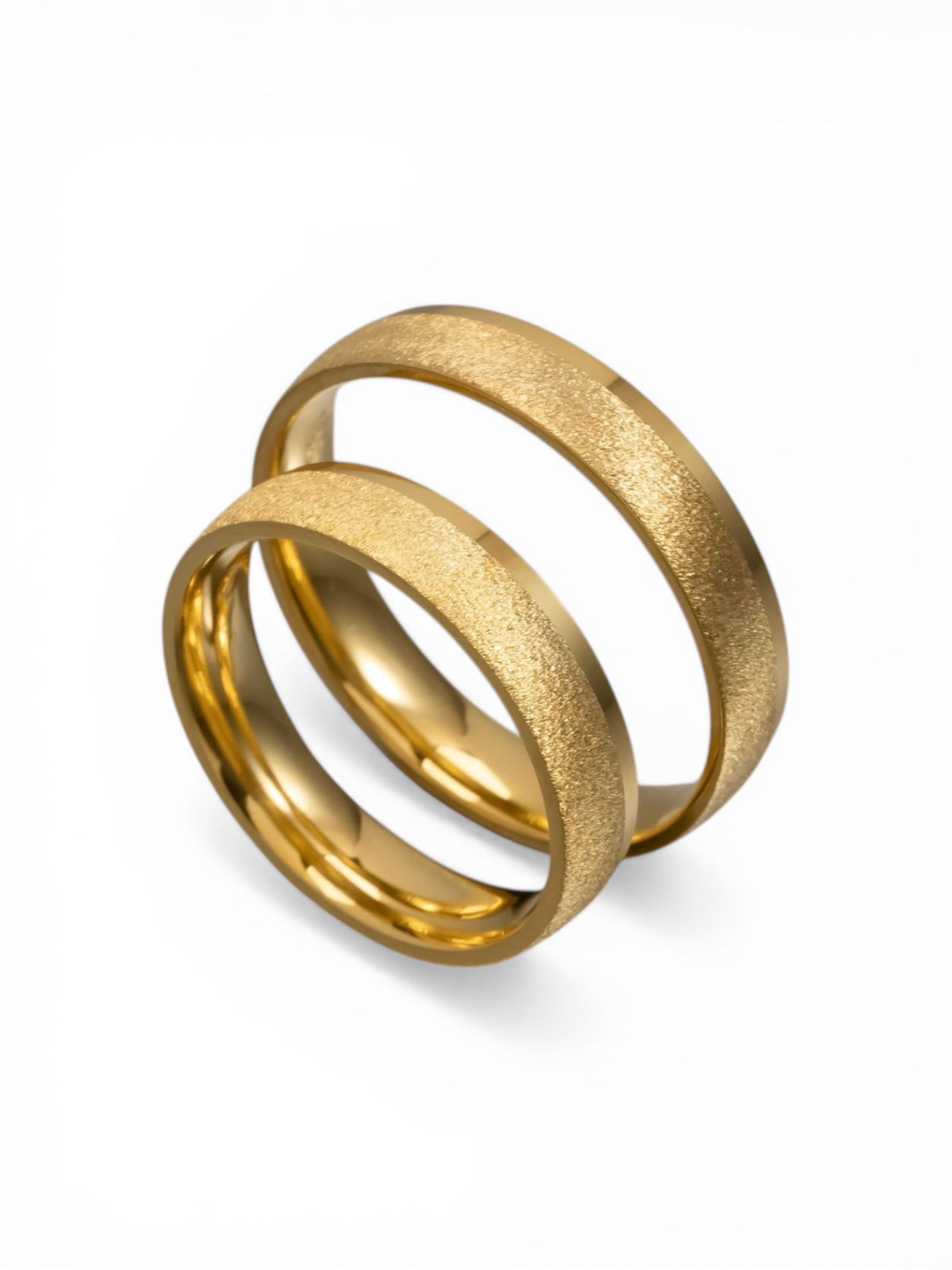 Άνετη χρυσή βέρα γάμου με υφή stardust 4.5mm, Glamour Dainty Jewels, Άλιμος.