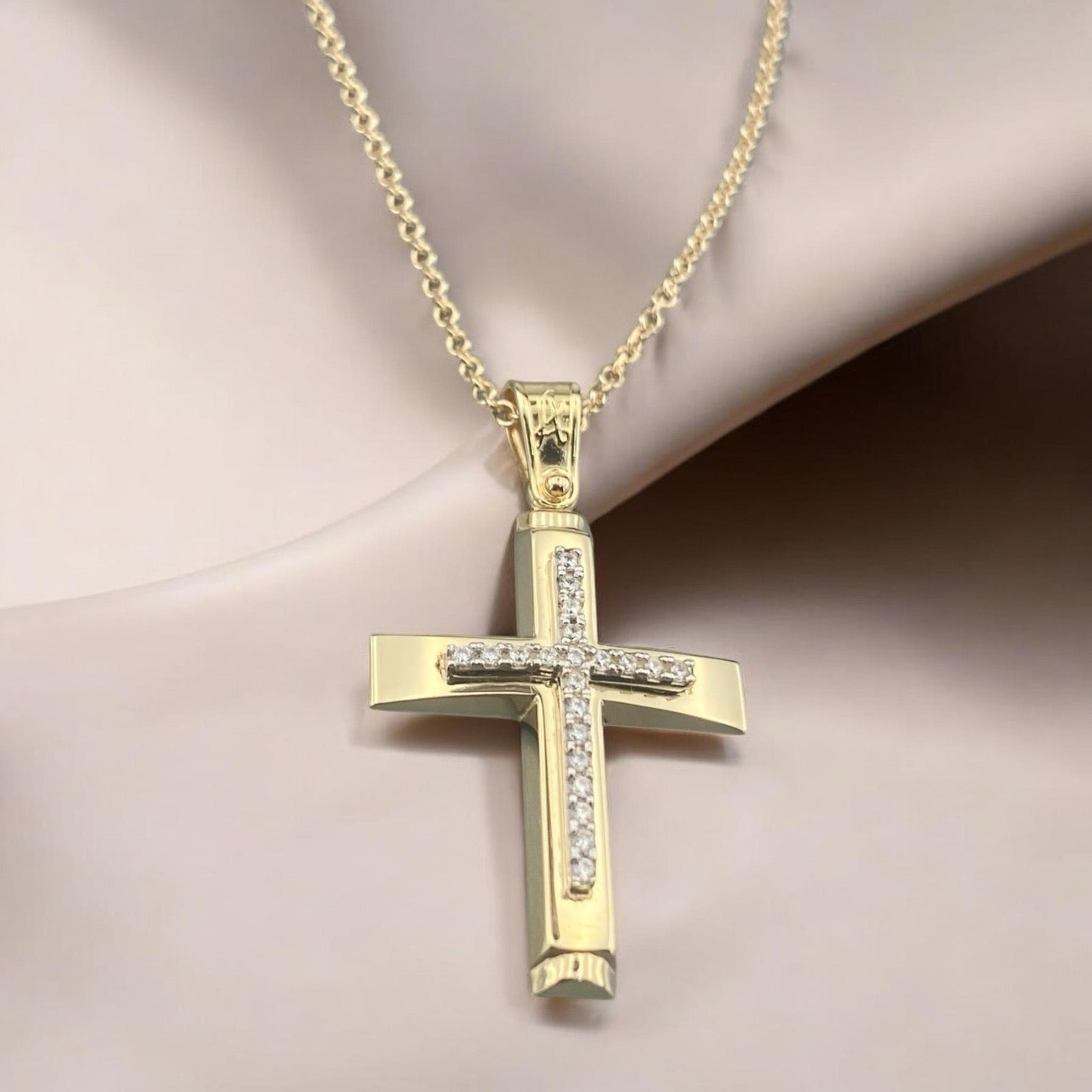 Χειροποίητος Γυναικείος Σταυρός 14Κ | Glamour Dainty Jewels Άλιμος