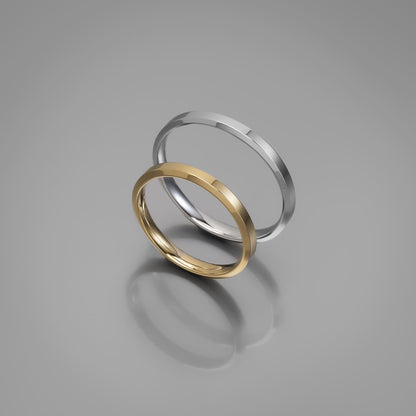 Χρυσή βέρα γάμου Knife Edge 2.5mm, Glamour Dainty Jewels, Άλιμος.