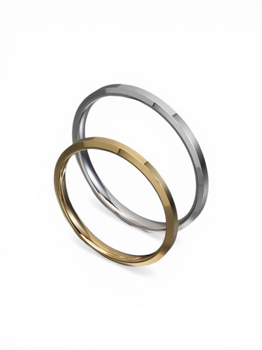 Χρυσή βέρα γάμου Knife Edge 2mm, Glamour Dainty Jewels, Άλιμος.