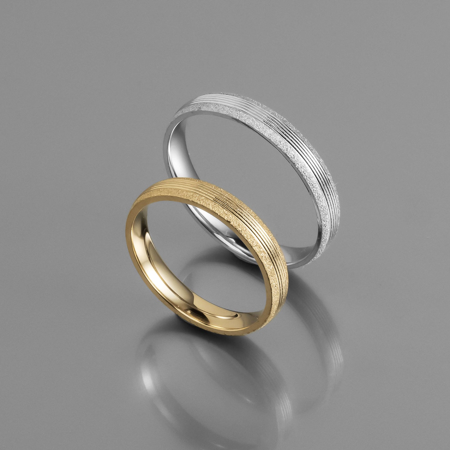Ανάγλυφη χρυσή βέρα γάμου 3.5mm, Glamour Dainty Jewels, Άλιμος.