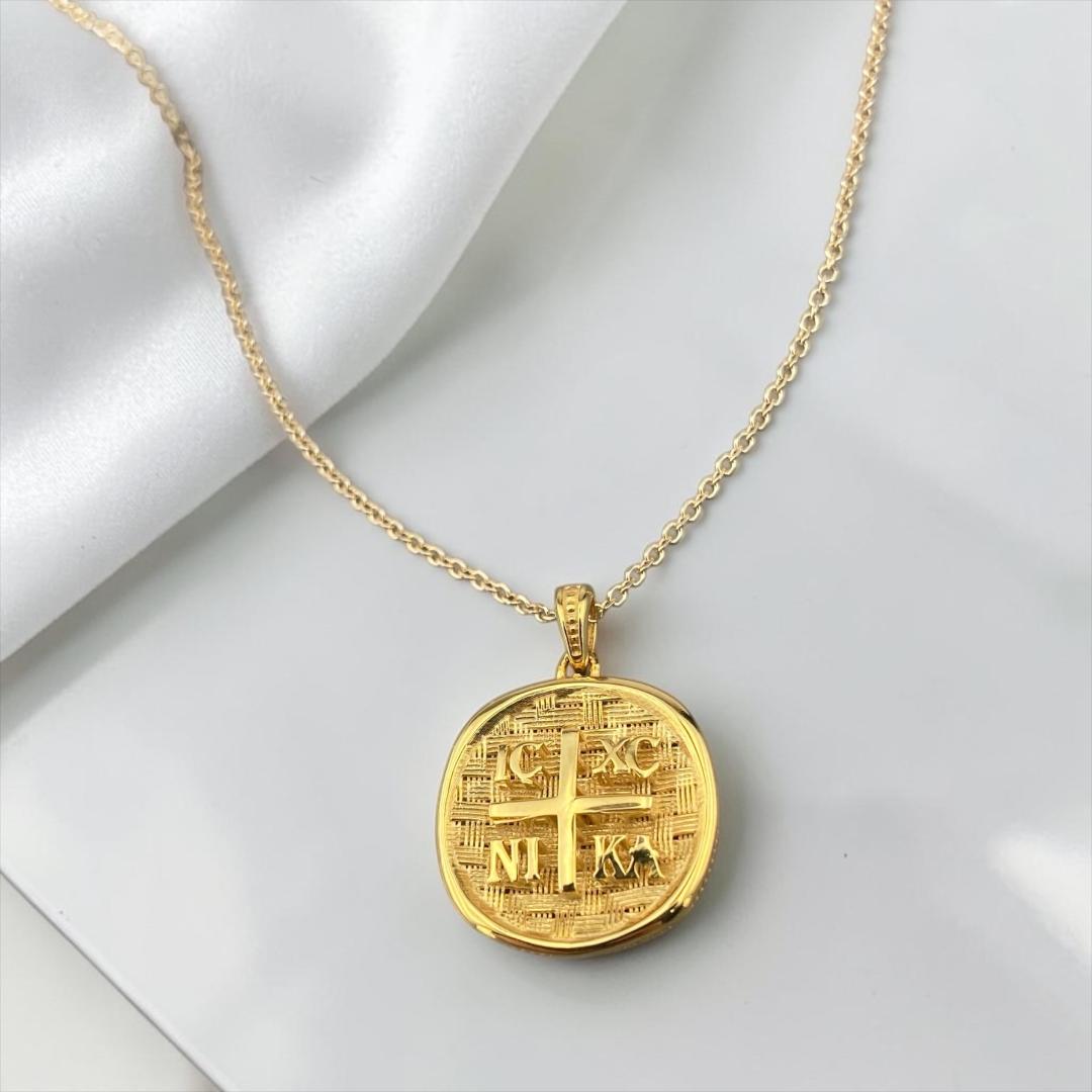 Double Sided 9k Gold Religious Pendant
