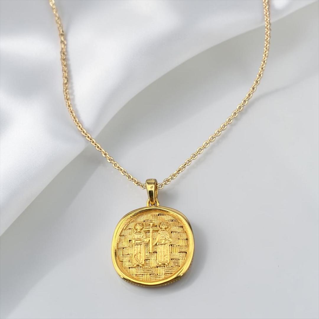 Double Sided 9k Gold Religious Pendant