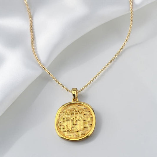 Double Sided 9k Gold Religious Pendant