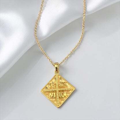 Double Sided 14k Gold Religious Pendant
