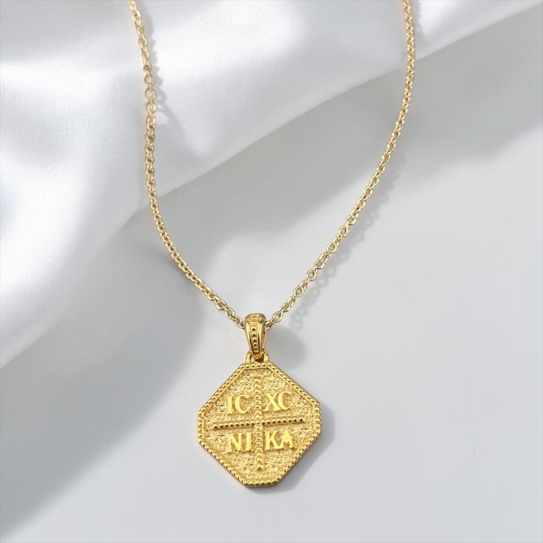 Double Sided 9k Gold Religious Pendant