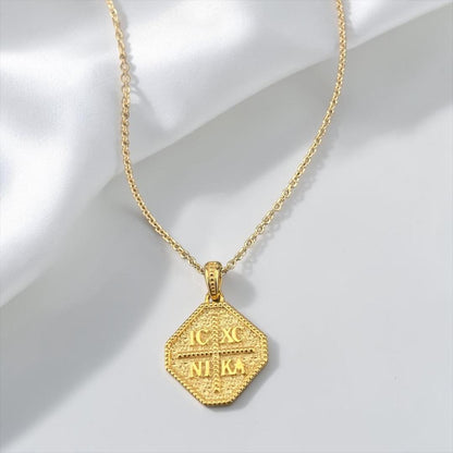 Double Sided 9k Gold Religious Pendant