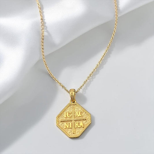Double Sided 9k Gold Religious Pendant