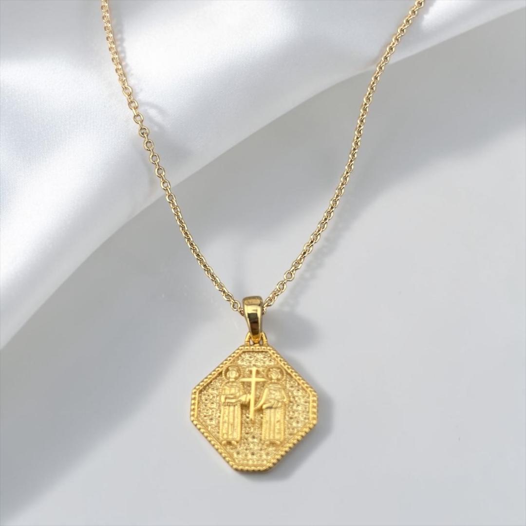 Double Sided 9k Gold Religious Pendant