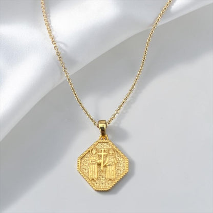 Double Sided 9k Gold Religious Pendant