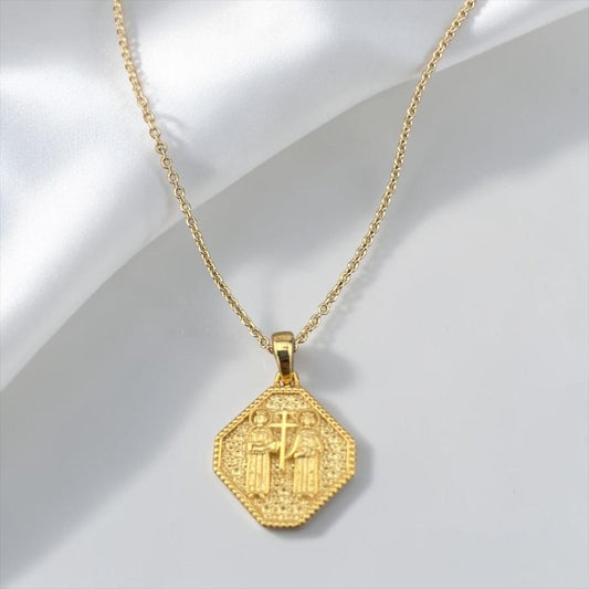 Double Sided 9k Gold Religious Pendant