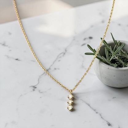 14k Gold Necklace With Lab-Grown Diamond 0.06cts