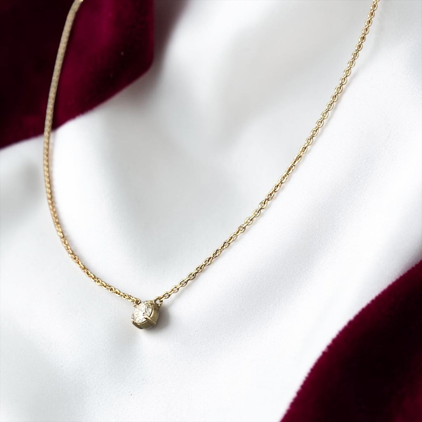 14k Gold Necklace With Lab-Grown Diamond 0.10cts