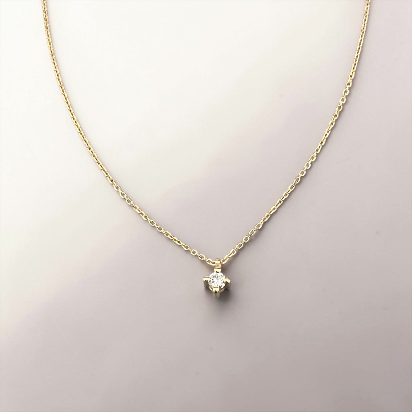 14k Gold Necklace With Lab-Grown Diamond 0.06cts