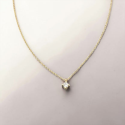 14k Gold Necklace With Lab-Grown Diamond 0.06cts