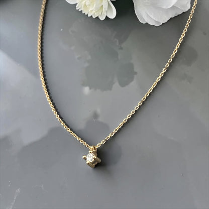 14k Gold Necklace With Lab-Grown Diamond 0.06cts