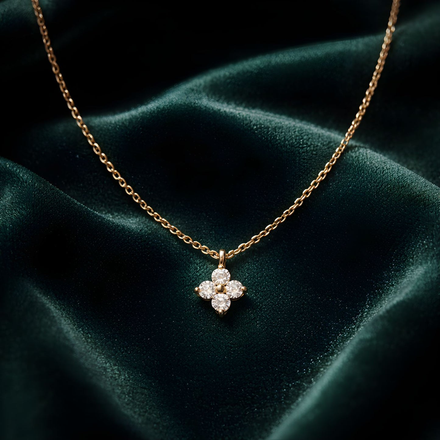 14k Gold Necklace With Lab-Grown Diamond 0.12cts