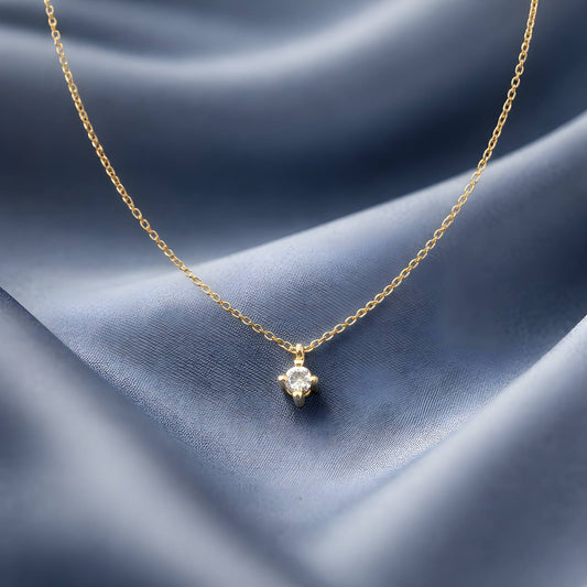 14k Gold Necklace With Lab-Grown Diamond 0.06cts